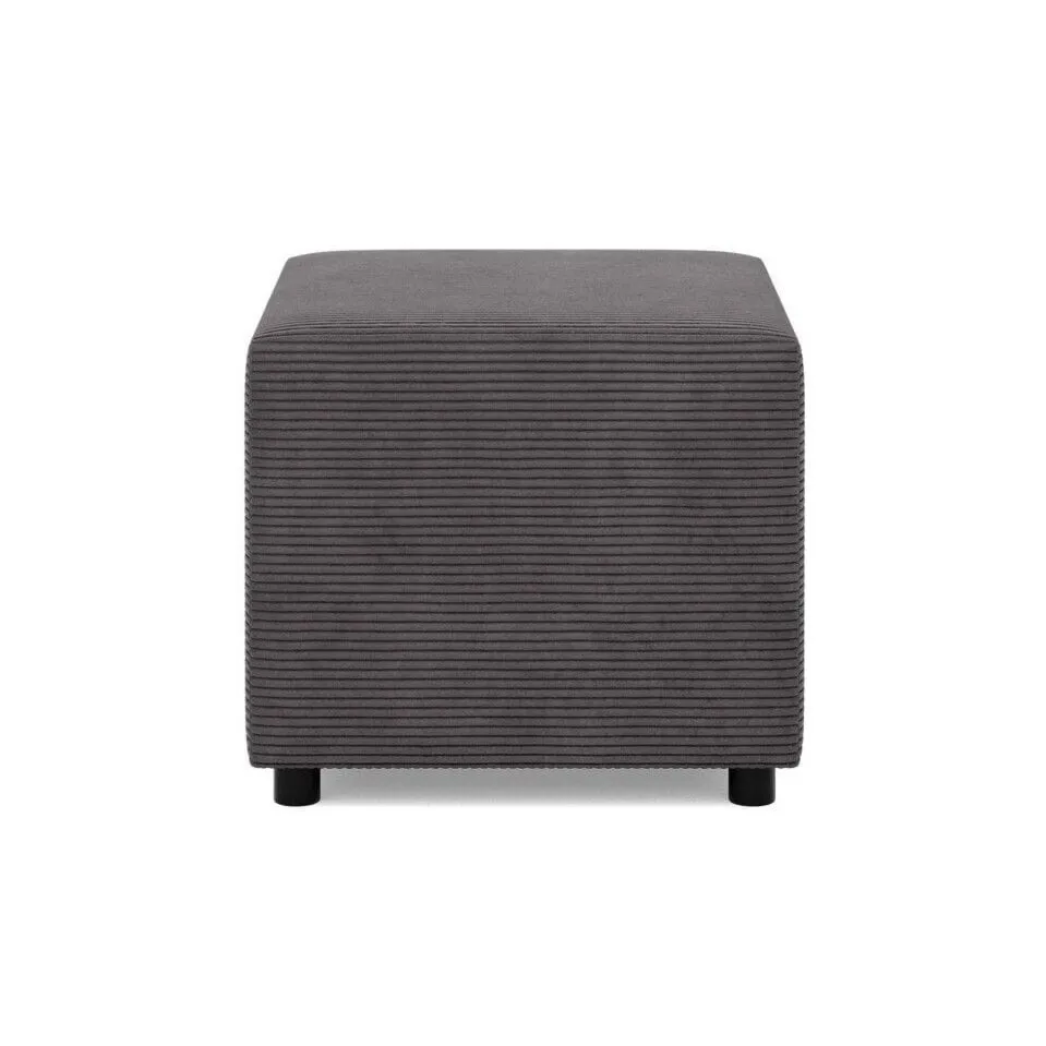 Pufa do siedzenia, BLOM, sztruks, 51x51x40 cm, ciemny szary