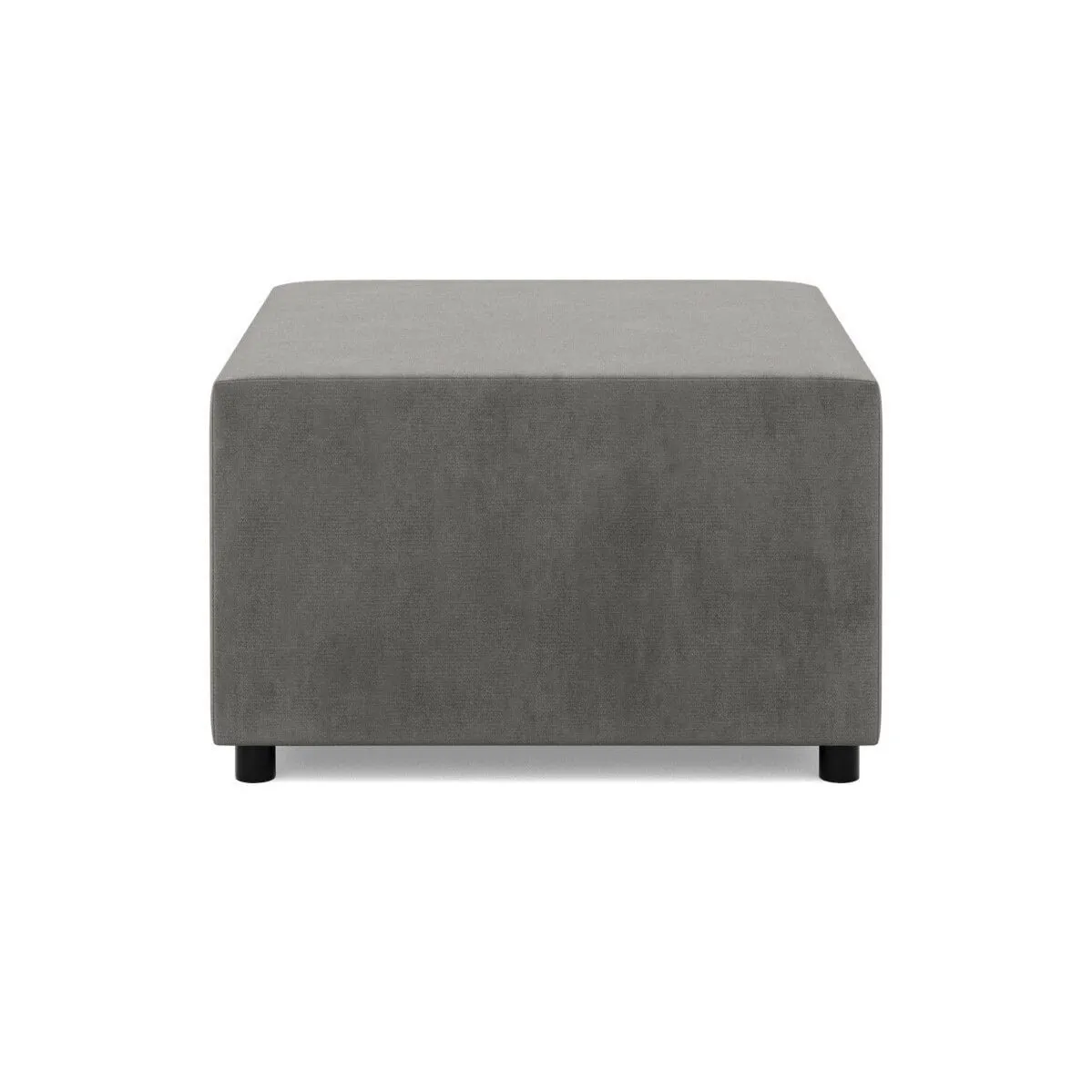 Pufa do salonu, podnóżek, BLOM, velvet, 71x71x40 cm, jasny szary