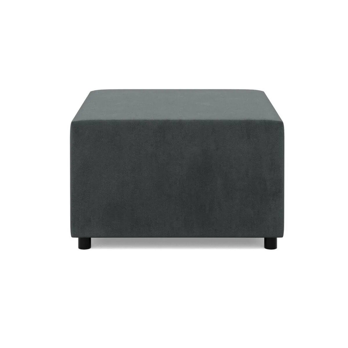 Pufa do salonu, podnóżek, BLOM, velvet, 71x71x40 cm, ciemny szary