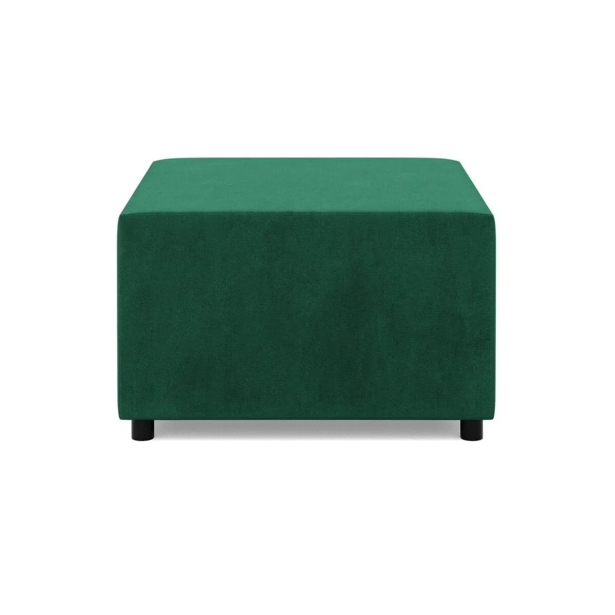 Pufa do salonu, podnóżek, BLOM, velvet, 71x71x40 cm, butelkowa zieleń