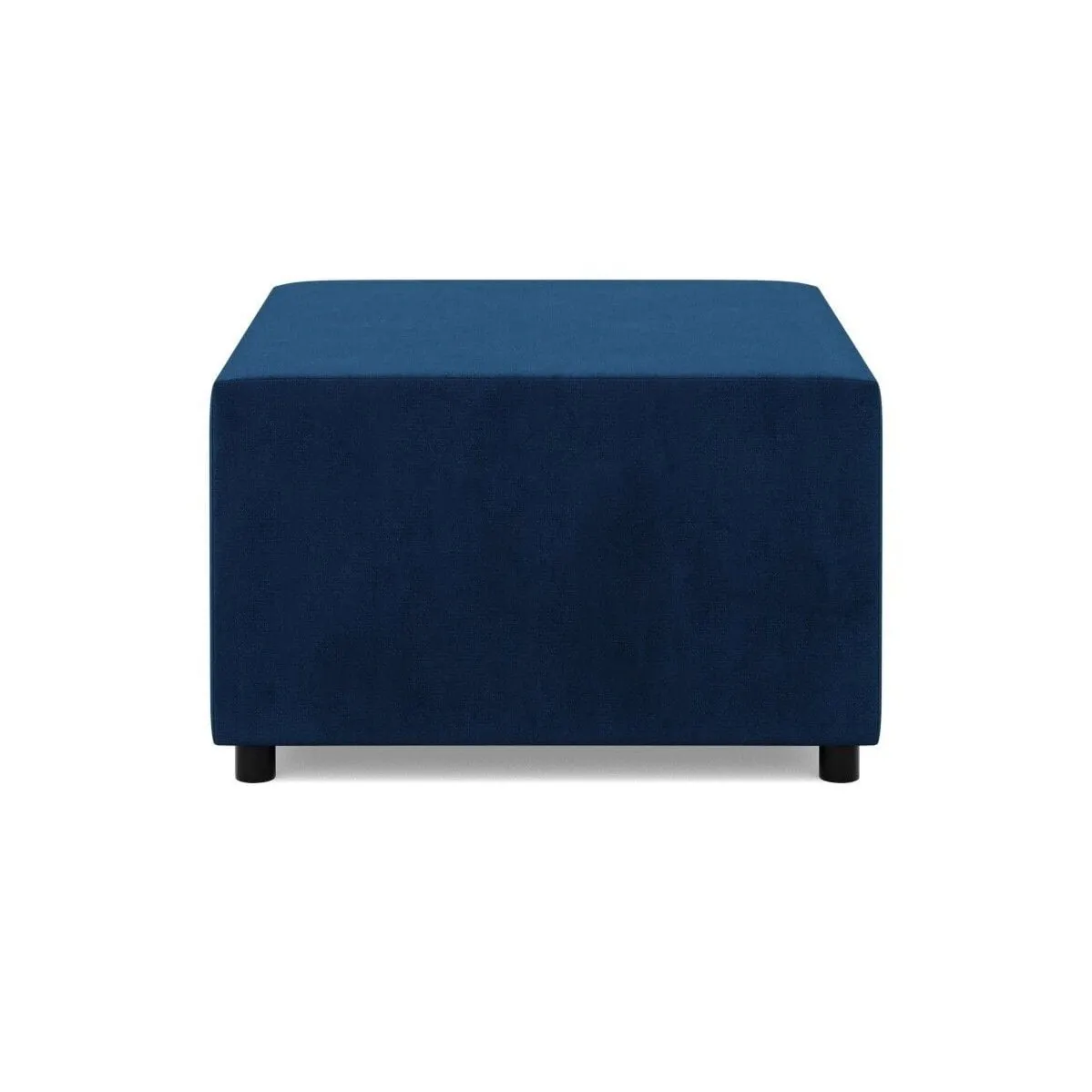 Pufa do salonu, podnóżek, BLOM, velvet, 71x71x40 cm, granatowy