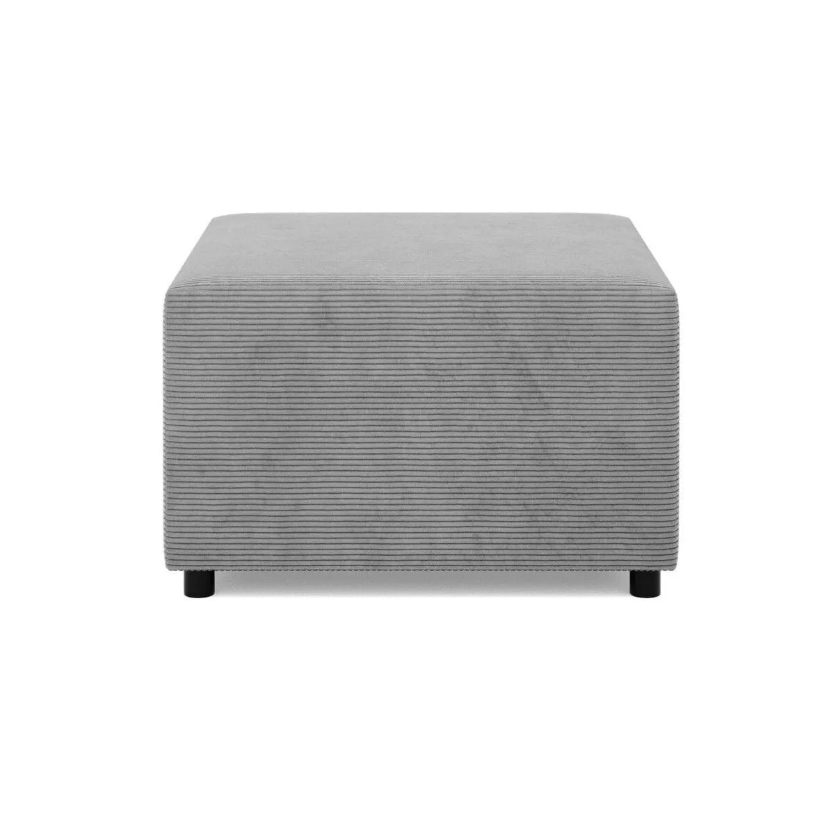 Pufa do salonu, podnóżek, BLOM, sztruks, 71x71x40 cm, jasny szary