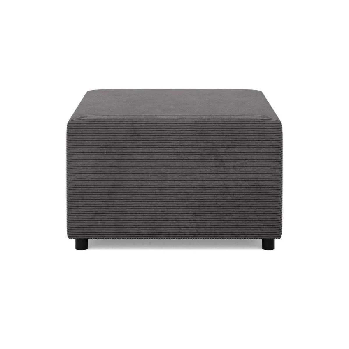 Pufa do salonu, podnóżek, BLOM, sztruks, 71x71x40 cm, ciemny szary