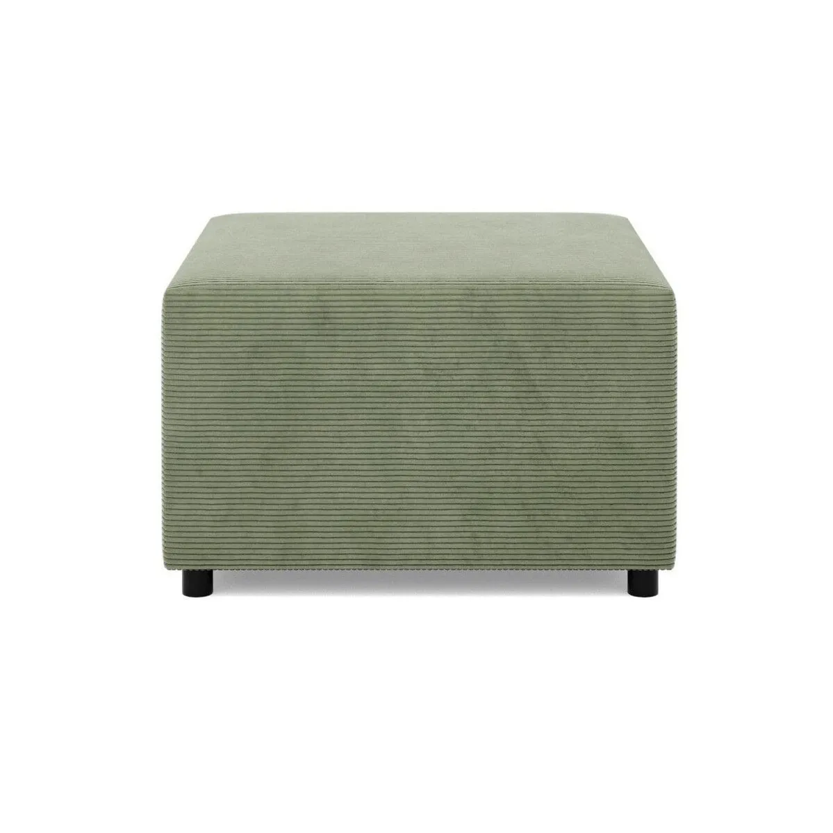 Pufa do salonu, podnóżek, BLOM, sztruks, 71x71x40 cm, oliwkowy