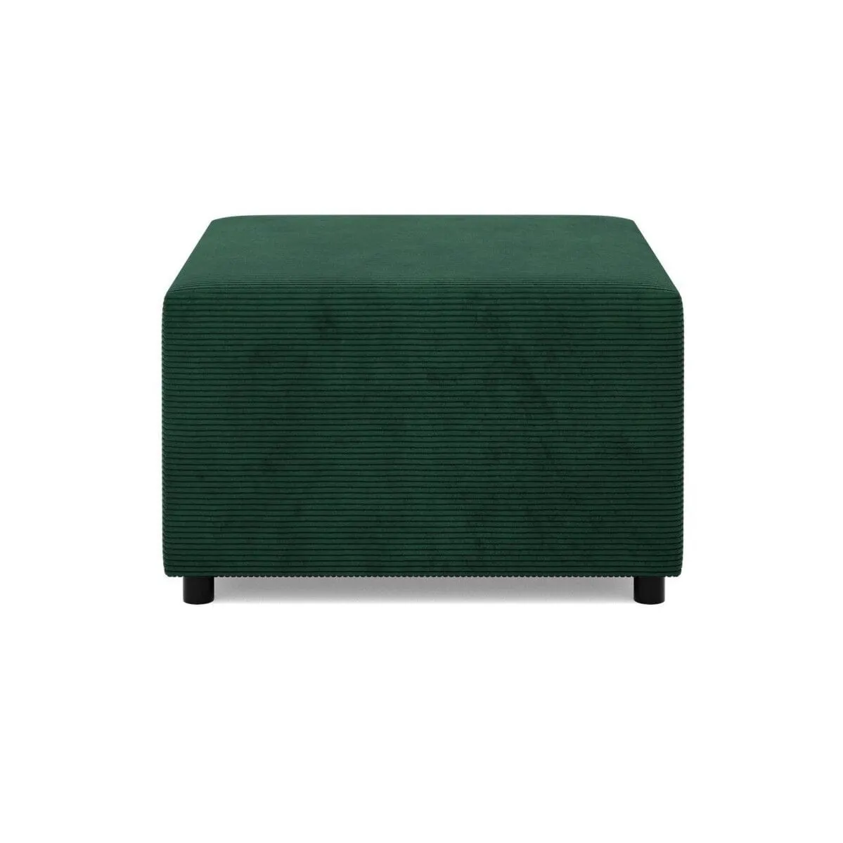 Pufa do salonu, podnóżek, BLOM, sztruks, 71x71x40 cm, butelkowa zieleń