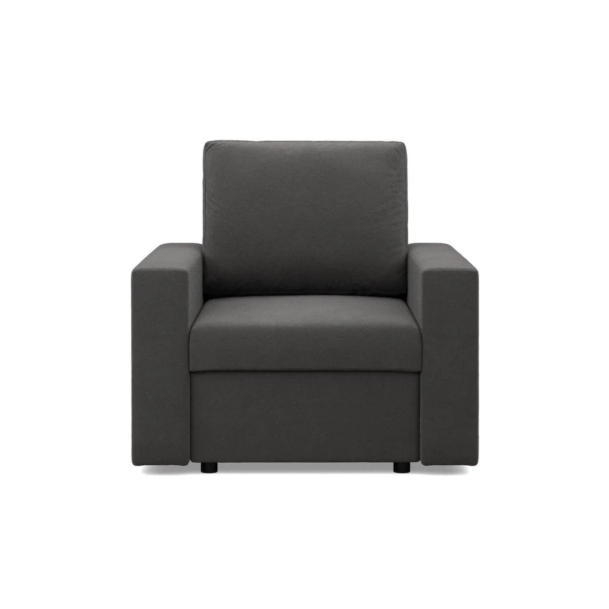 Fotel wypoczynkowy, prosty, BLOM, Mikrofaza, 83x92x85 cm, szary