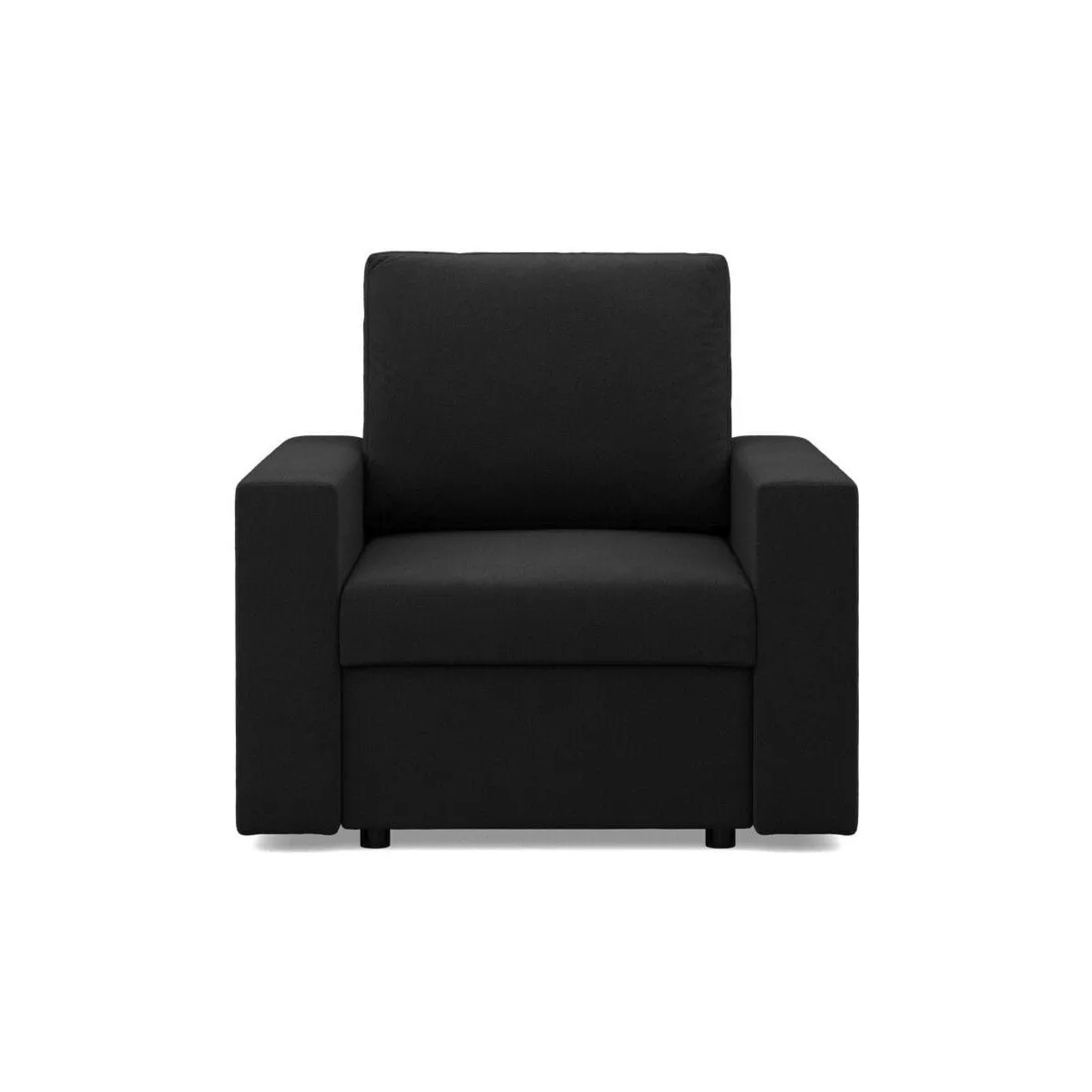 Fotel wypoczynkowy, prosty, BLOM, Mikrofaza, 83x92x85 cm, czarny
