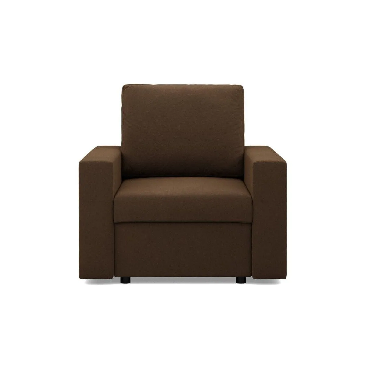 Fotel wypoczynkowy, prosty, BLOM, Mikrofaza, 83x92x85 cm, brązowy