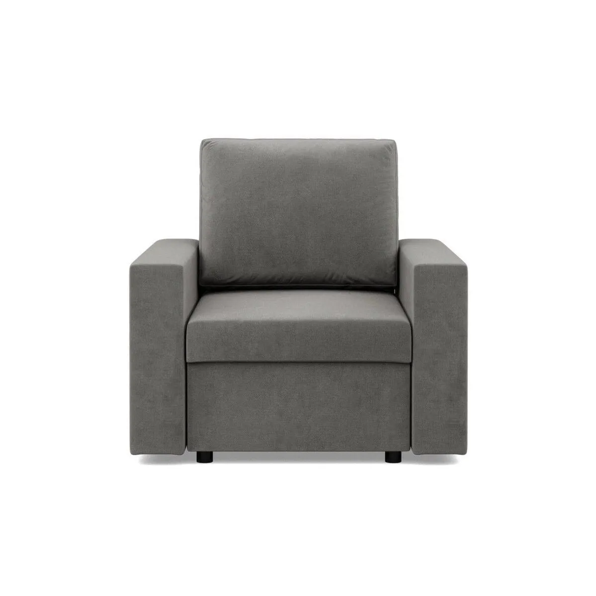 Fotel wypoczynkowy, prosty, BLOM, velvet, 83x92x92 cm, jasny szary