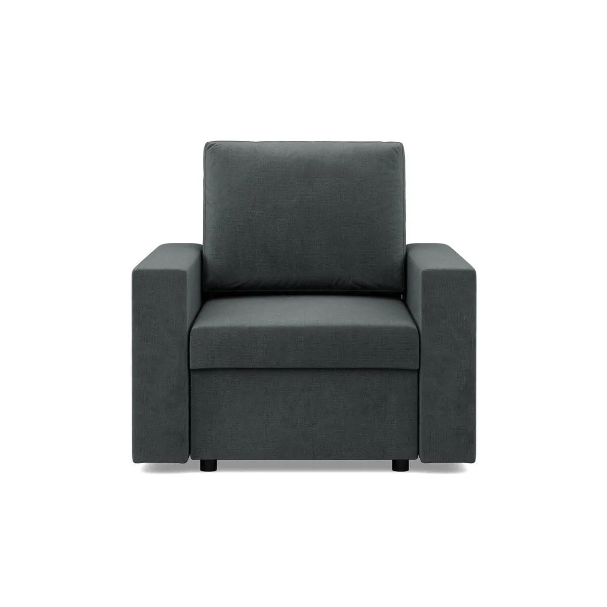 Fotel wypoczynkowy, prosty, BLOM, velvet, 83x92x92 cm, ciemny szary