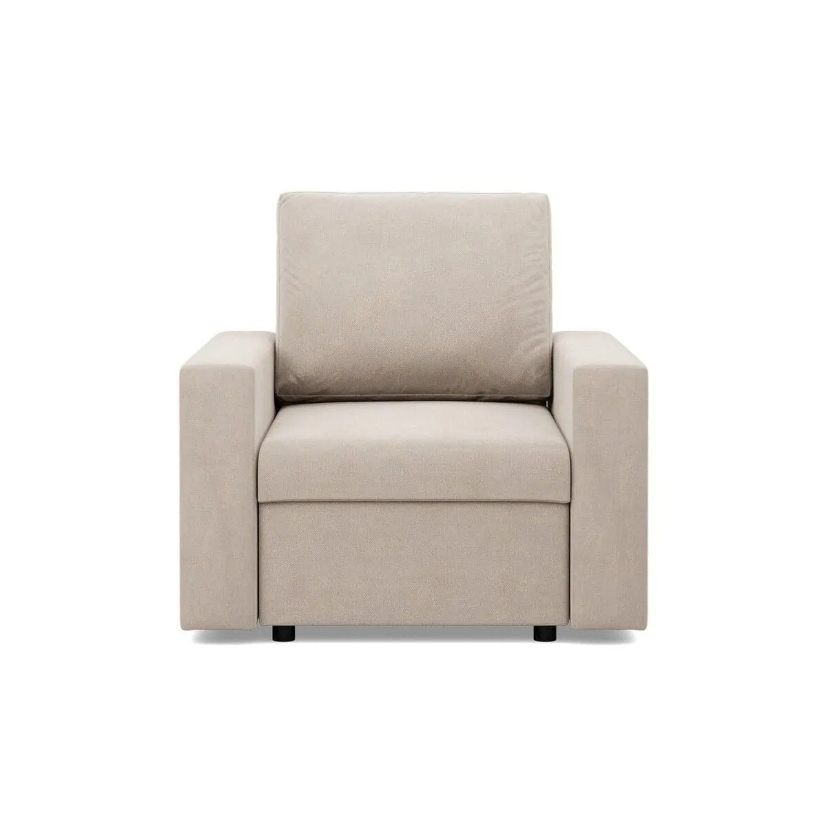 Fotel wypoczynkowy, prosty, BLOM, velvet, 83x92x92 cm, beżowy