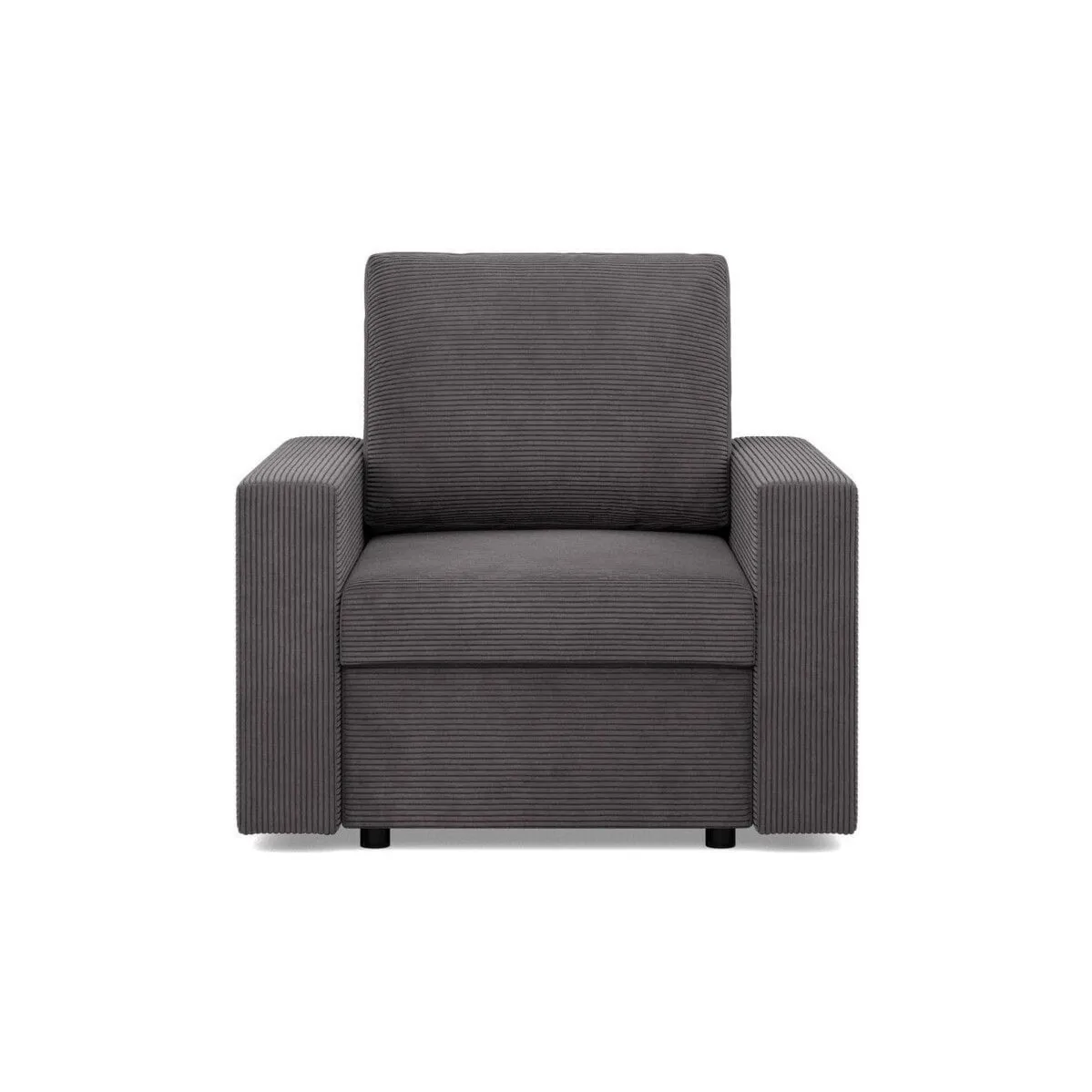 Fotel wypoczynkowy, prosty, BLOM, sztruks, 83x92x92 cm, ciemny szary