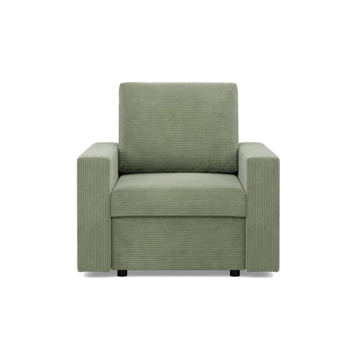 Fotel wypoczynkowy, prosty, BLOM, sztruks, 83x92x92 cm, oliwkowy