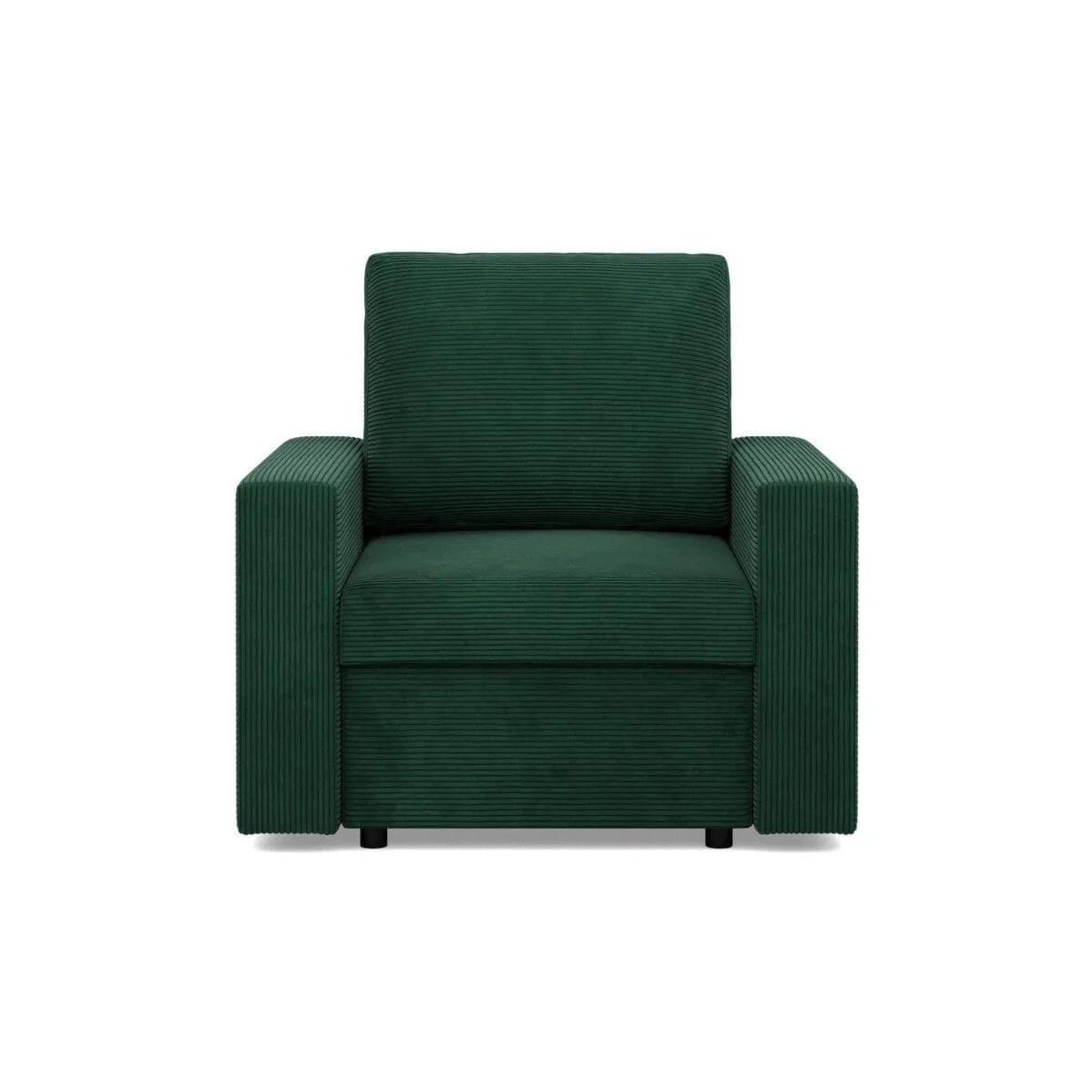 Fotel wypoczynkowy, prosty, BLOM, sztruks, 83x92x92 cm, butelkowa zieleń