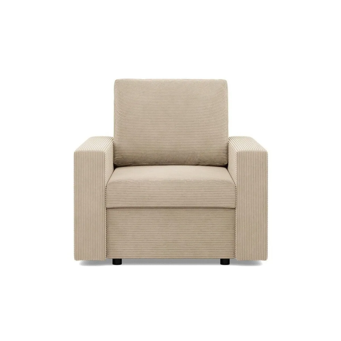 Fotel wypoczynkowy, prosty, BLOM, sztruks, 83x92x92 cm, beżowy