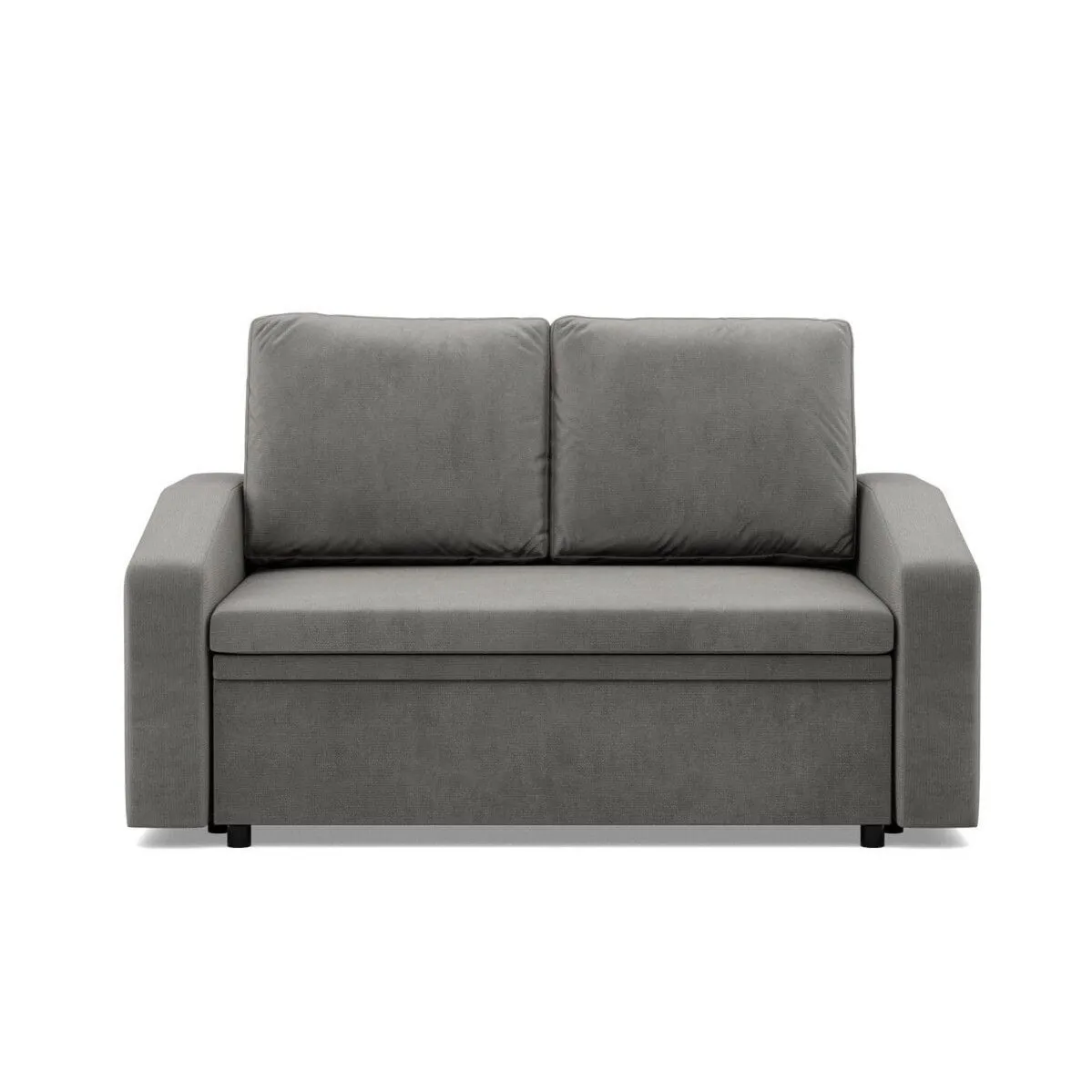 Sofa z funkcją spania, BLOM, velvet, 148x87x90 cm, jasny szary