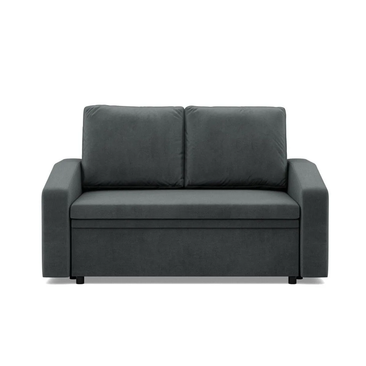 Sofa z funkcją spania, BLOM, velvet, 148x87x90 cm, ciemny szary