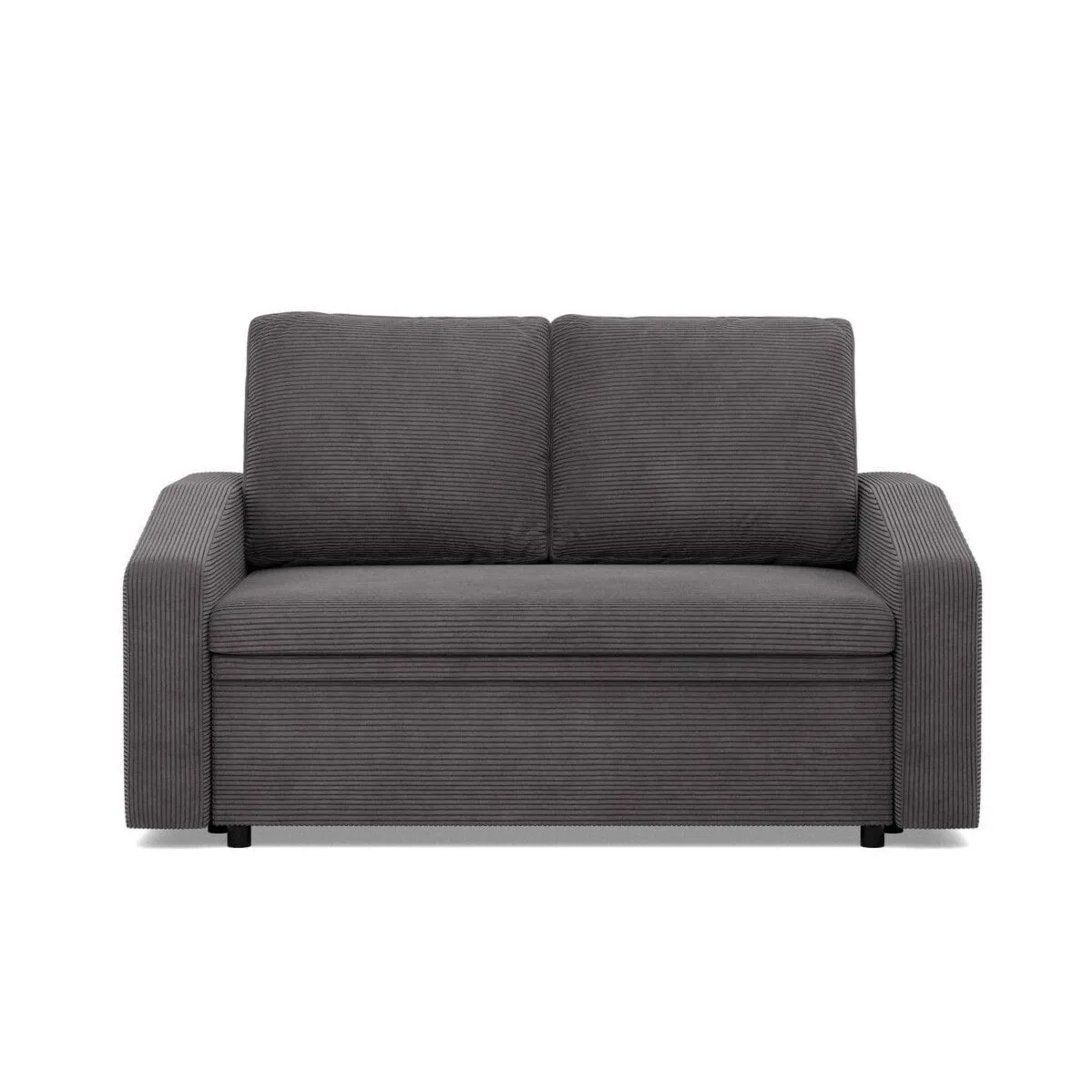 Sofa z funkcją spania, BLOM, sztruks, 148x87x90 cm, ciemny szary