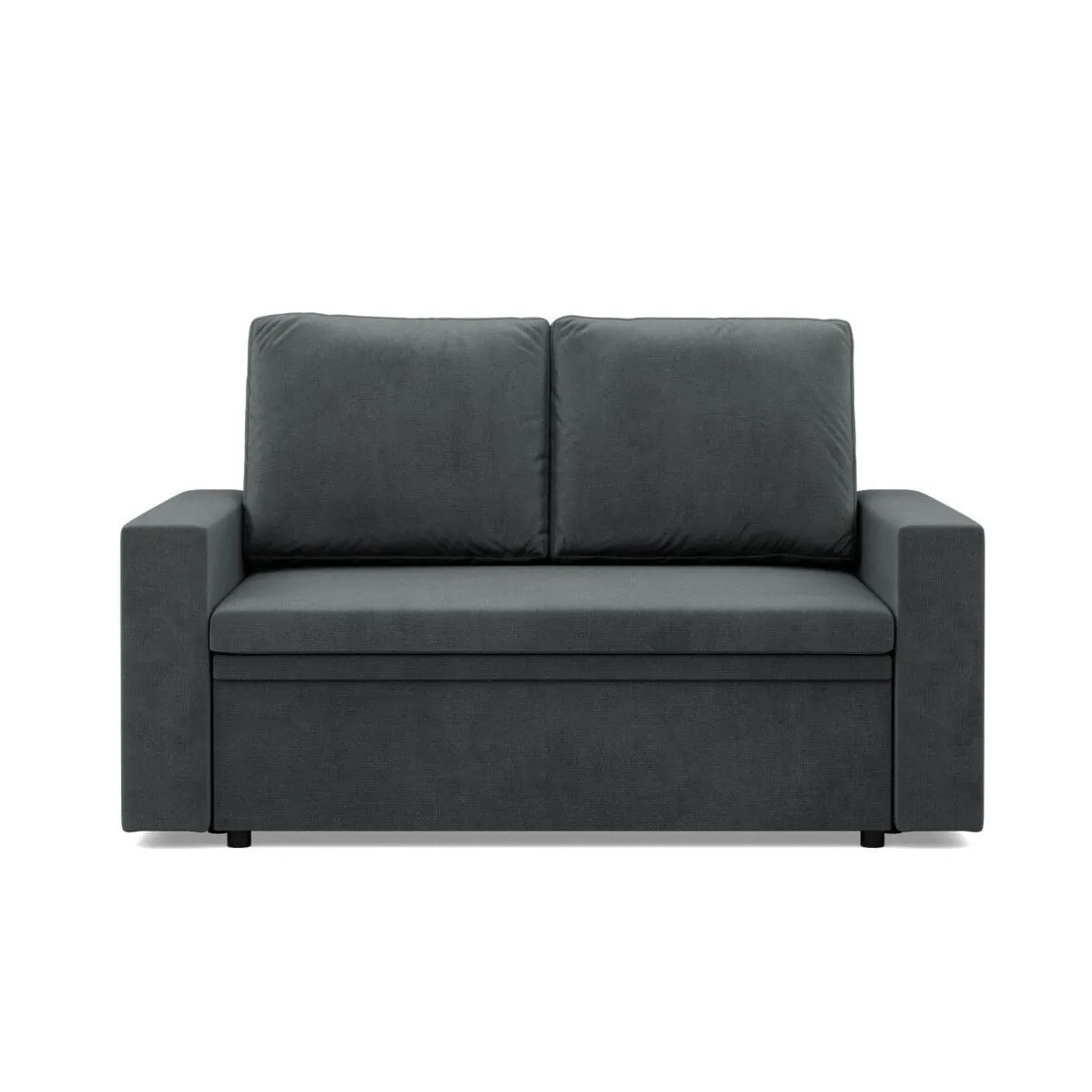 Sofa dwuosobowa, BLOM, velvet, 148x87x90 cm, ciemny szary