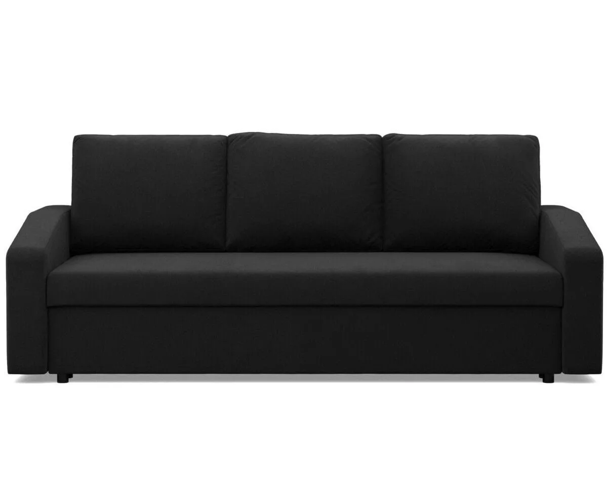 Kanapa rozkładana, BLOM, Mikrofaza, 220x92x85 cm, czarny