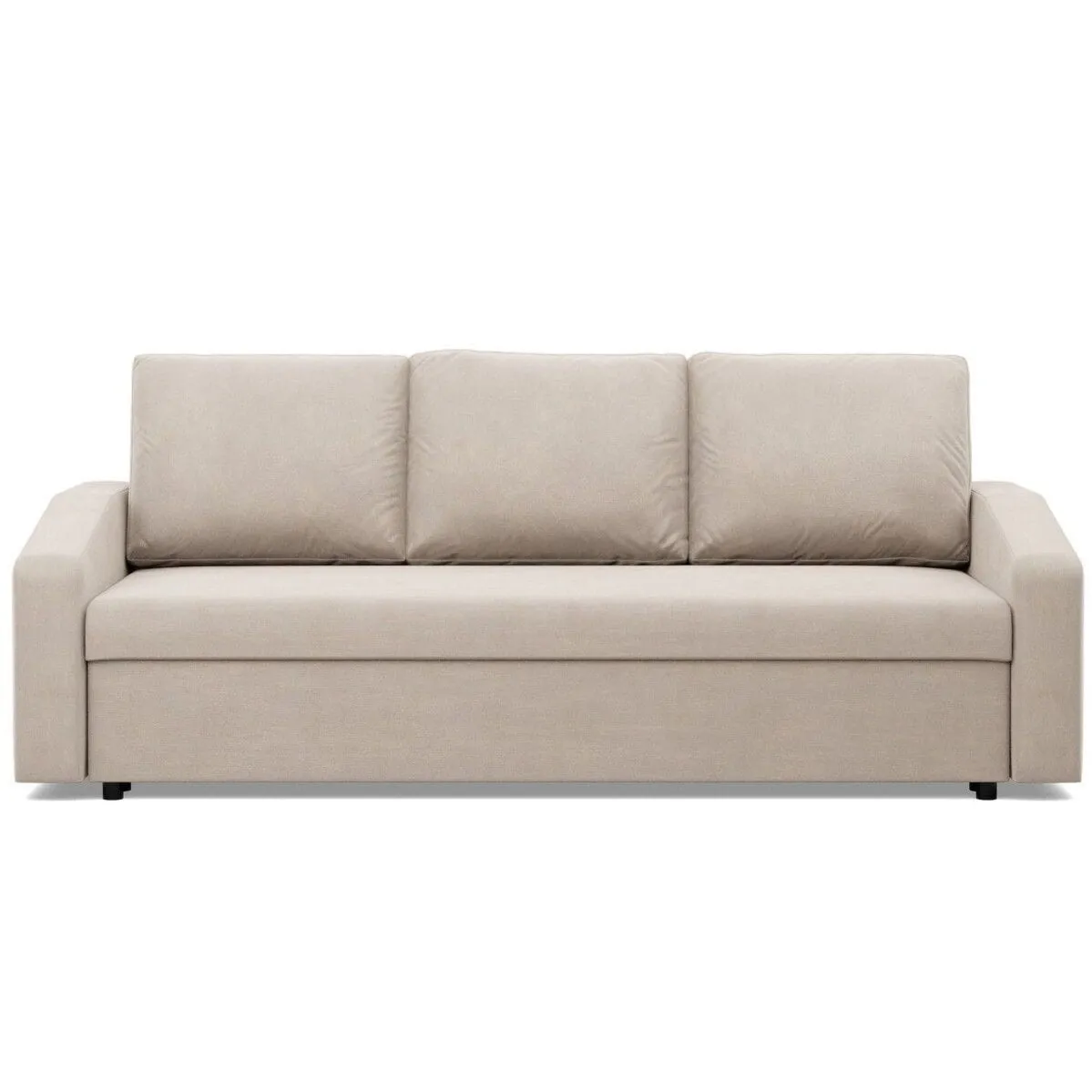 Kanapa rozkładana, BLOM, velvet, 220x92x92 cm, beżowy