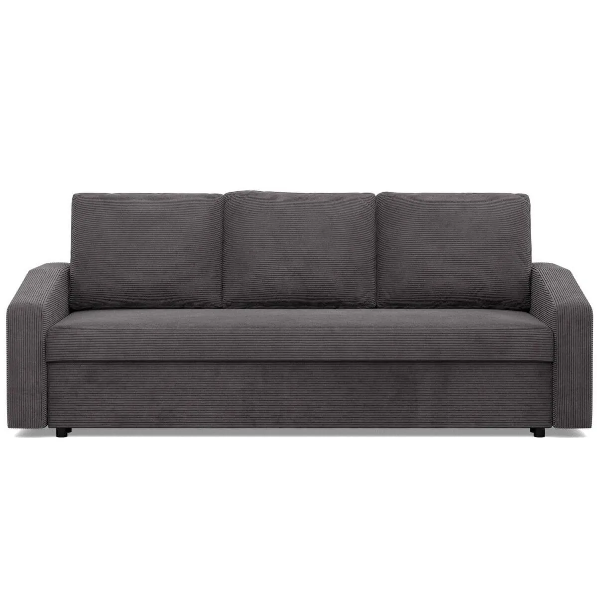 Kanapa rozkładana, BLOM, sztruks, 220x92x92 cm, ciemny szary