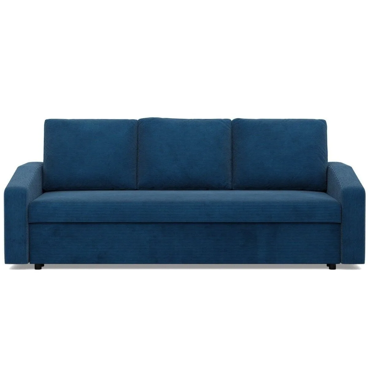 Kanapa rozkładana, BLOM, sztruks, 220x92x92 cm, granatowy