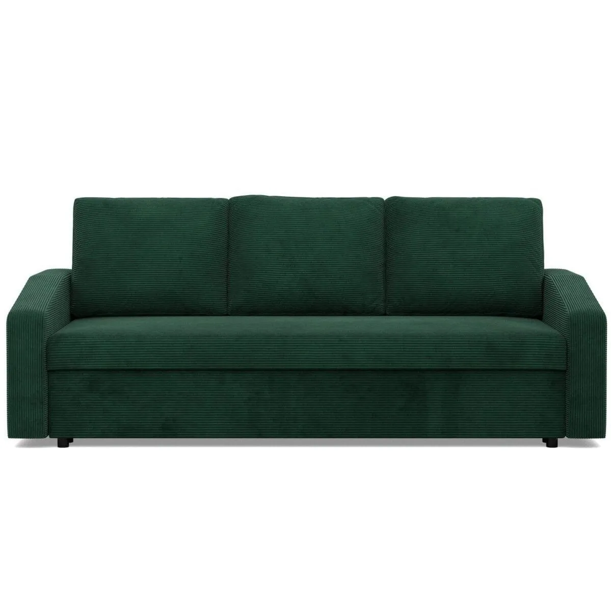 Kanapa rozkładana, BLOM, sztruks, 220x92x92 cm, butelkowa zieleń