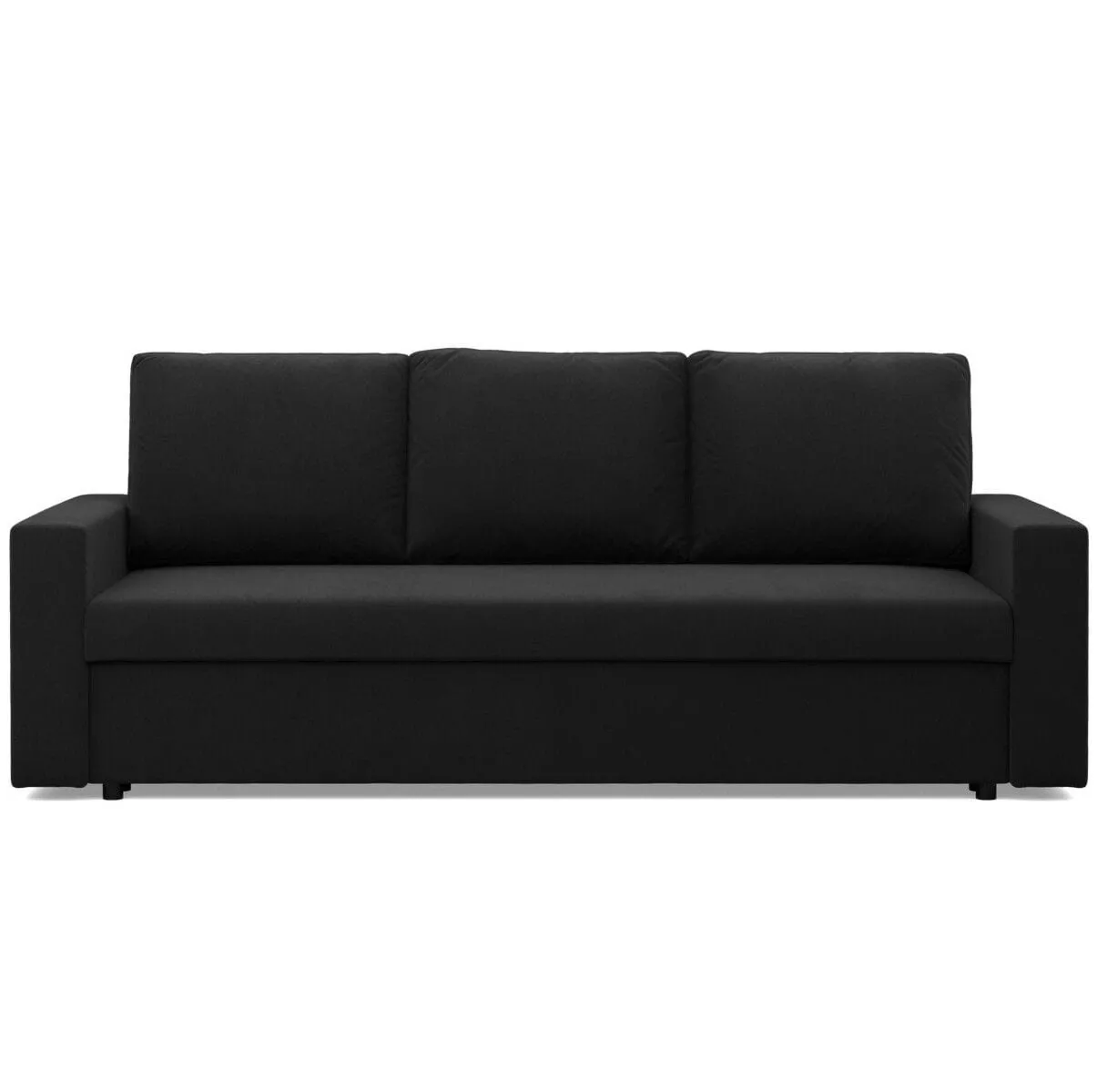 Kanapa 3 osobowa, BLOM, Mikrofaza, 220x92x85 cm, czarny