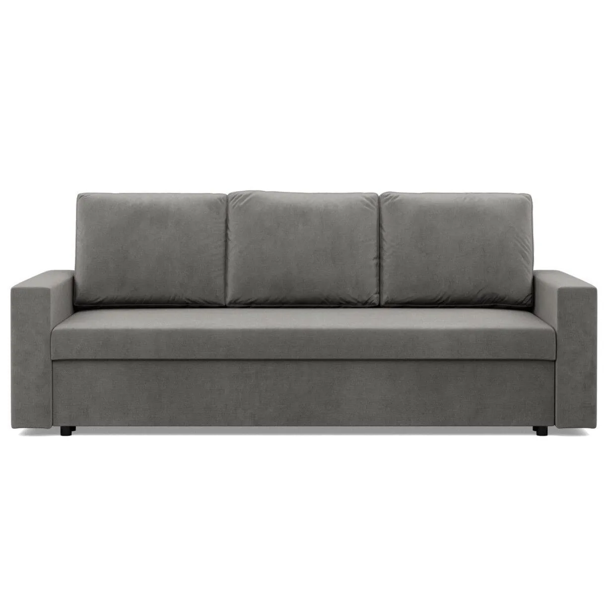 Kanapa 3 osobowa, BLOM, velvet, 220x92x92 cm, jasny szary