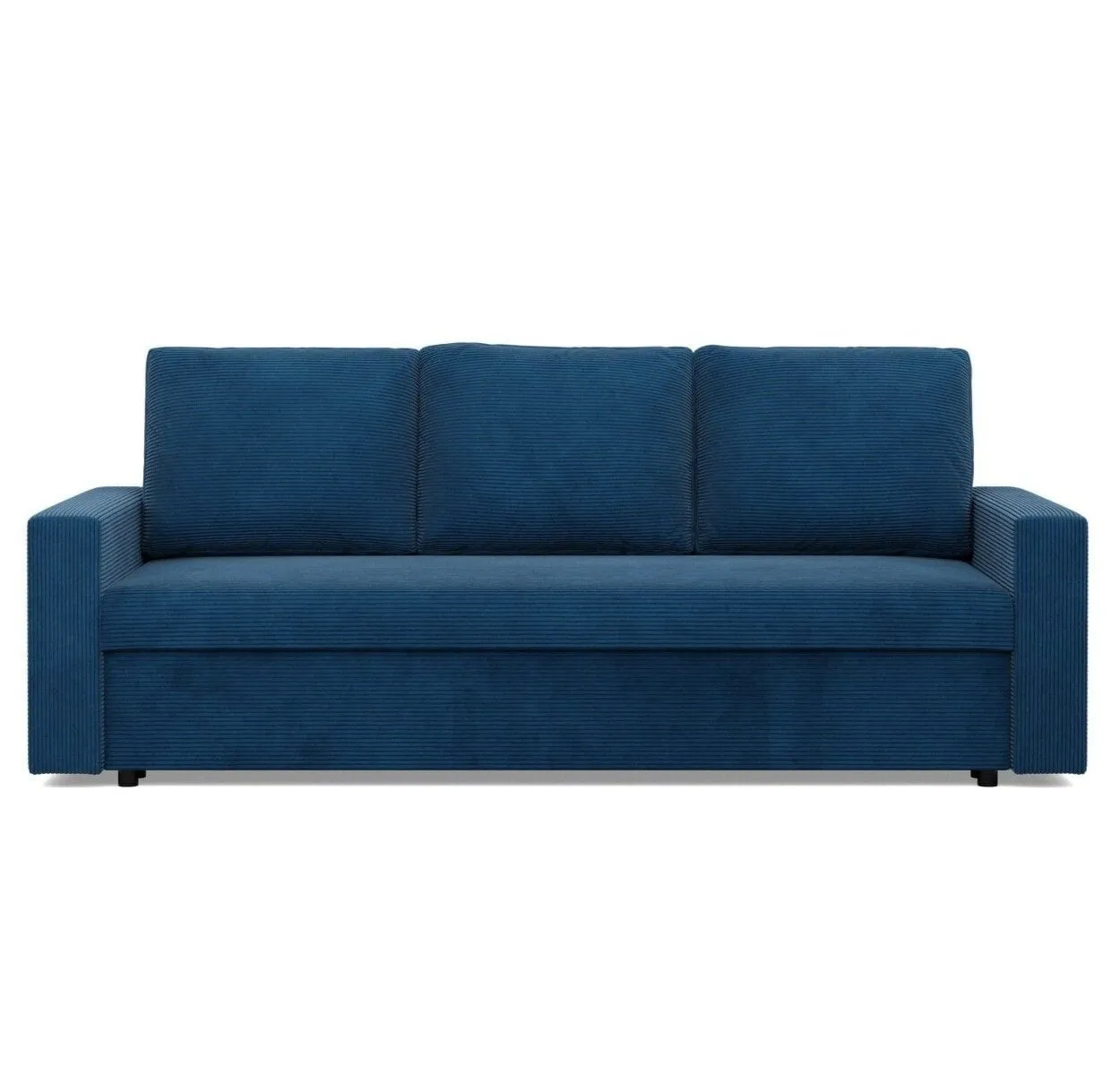 Kanapa 3 osobowa, BLOM, sztruks, 220x92x92 cm, granatowy