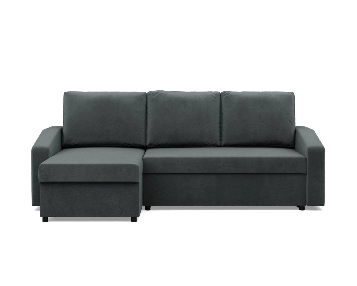 Narożnik uniwersalny, BLOM, velvet, 231x140x92 cm, ciemny szary