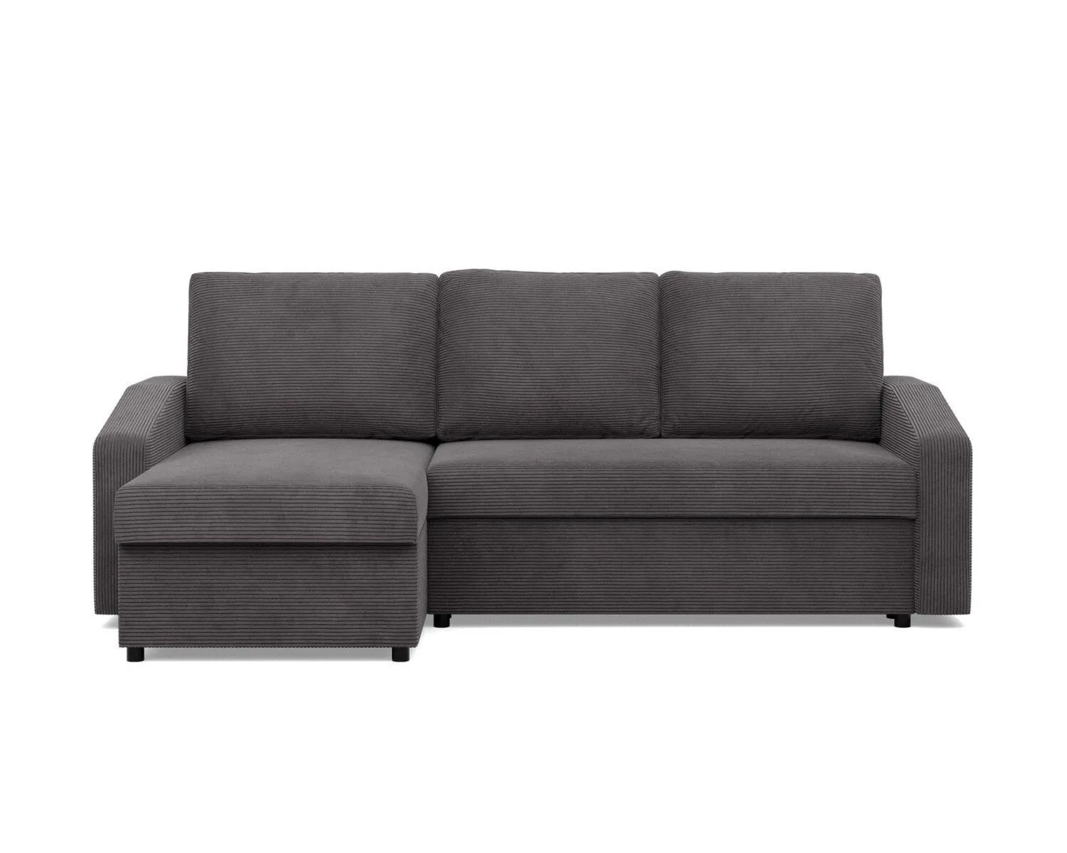 Narożnik uniwersalny, BLOM, sztruks, 231x140x92 cm, ciemny szary