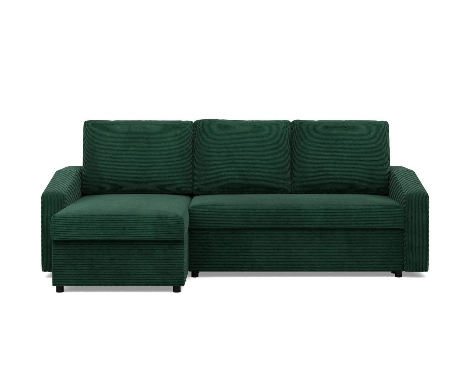 Narożnik uniwersalny, BLOM, sztruks, 231x140x92 cm, butelkowa zieleń