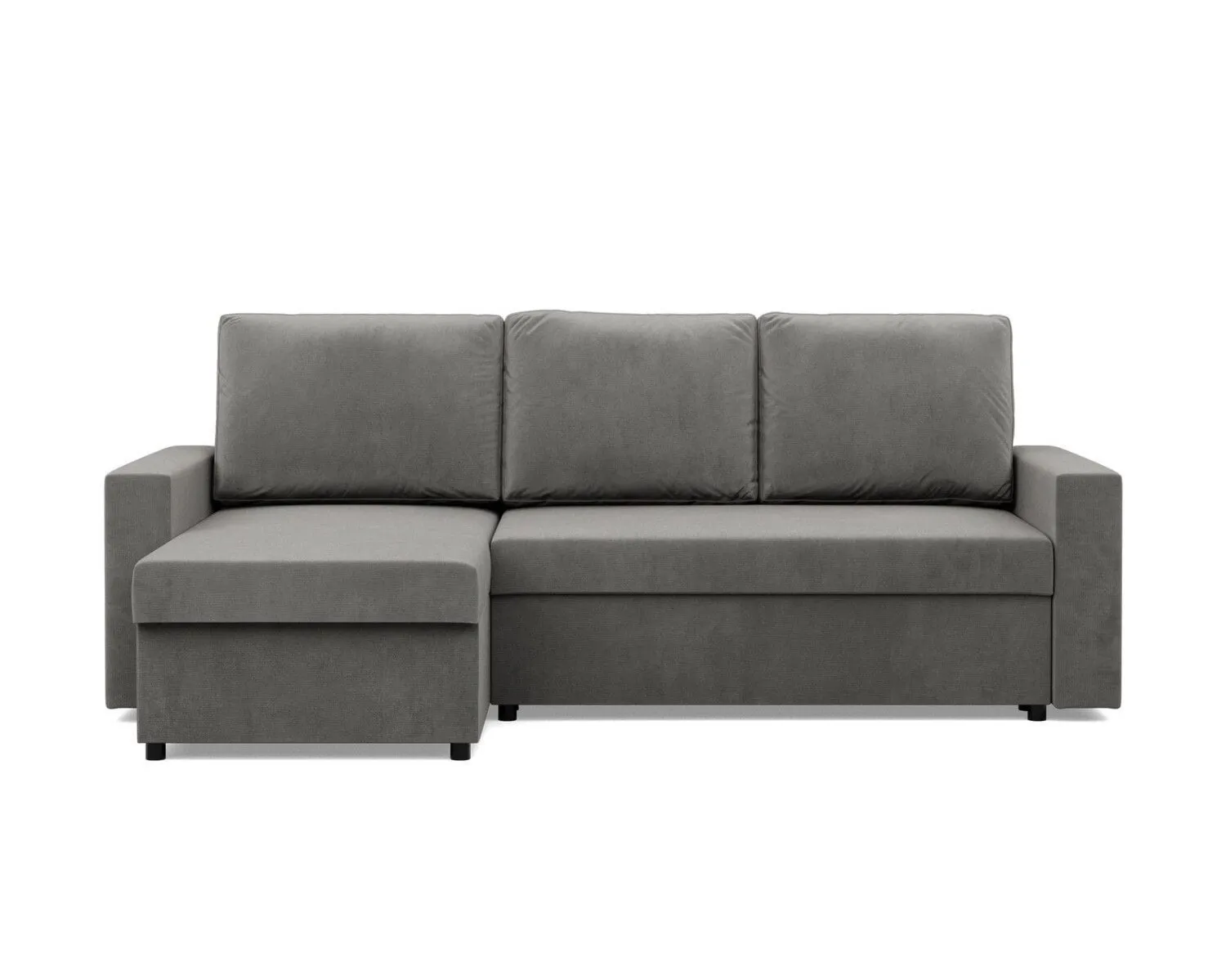 Narożnik do salonu, BLOM, velvet, 231x140x92 cm, jasny szary