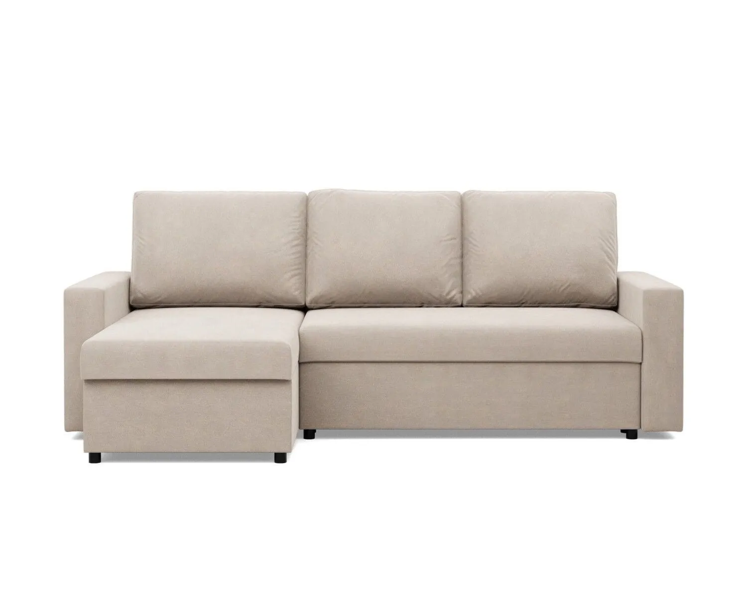 Narożnik do salonu, BLOM, velvet, 231x140x92 cm, beżowy