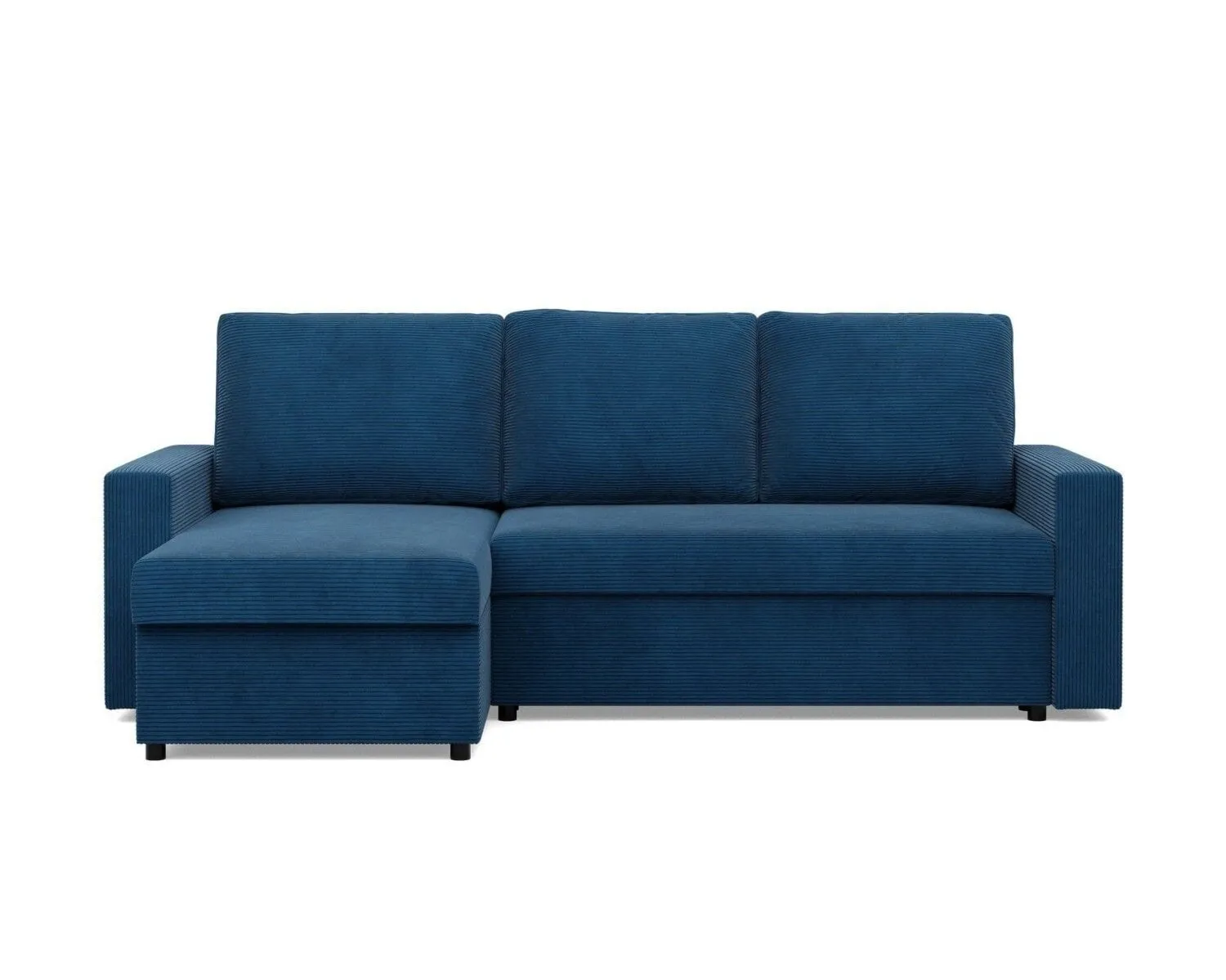 Narożnik do salonu, BLOM, sztruks, 231x140x92 cm, granatowy