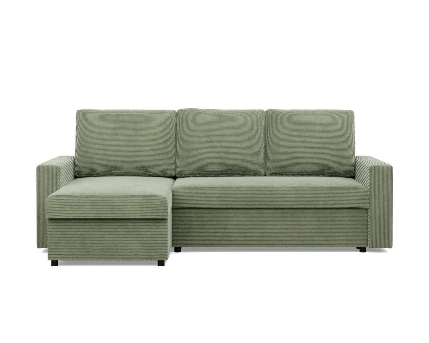 Narożnik do salonu, BLOM, sztruks, 231x140x92 cm, oliwkowy