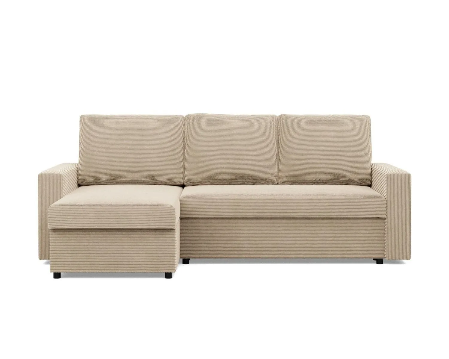 Narożnik do salonu, BLOM, sztruks, 231x140x92 cm, beżowy