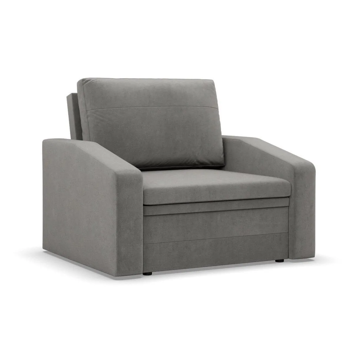 Fotel z funkcją spania, Punto, velvet, 108x87x80 cm, jasny szary