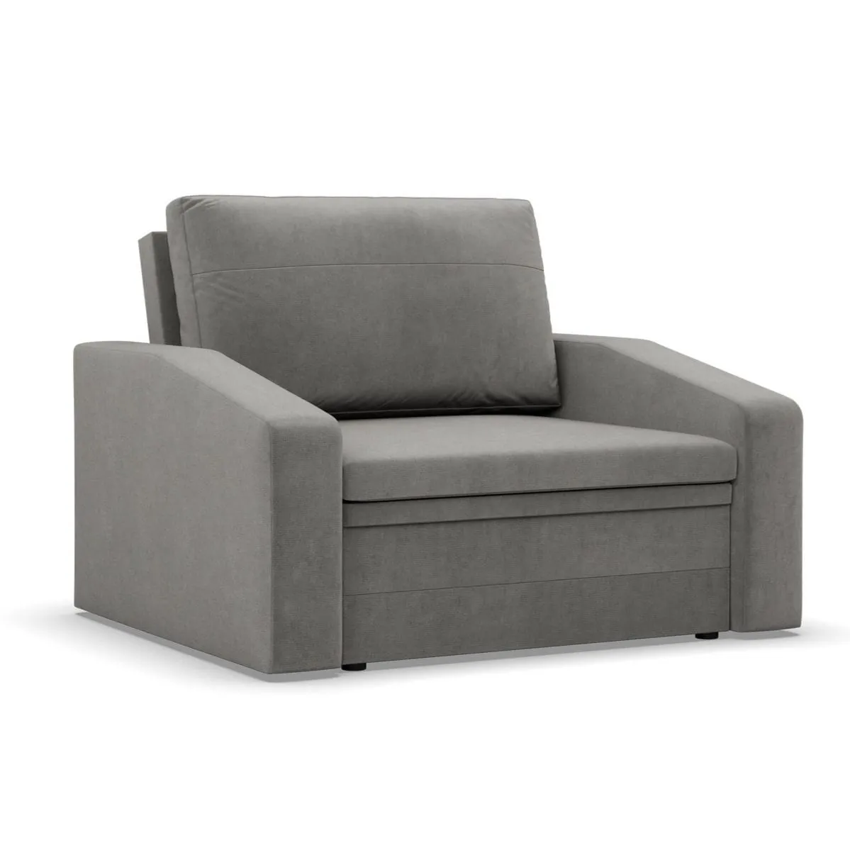 Fotel rozkładany, Punto, velvet, 118x87x90 cm, jasny szary