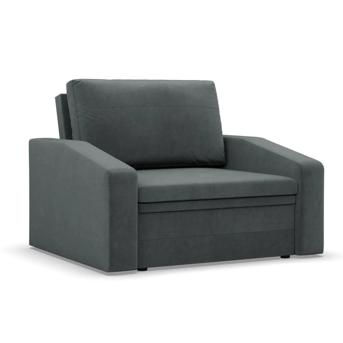Fotel rozkładany, Punto, velvet, 118x87x90 cm, ciemny szary