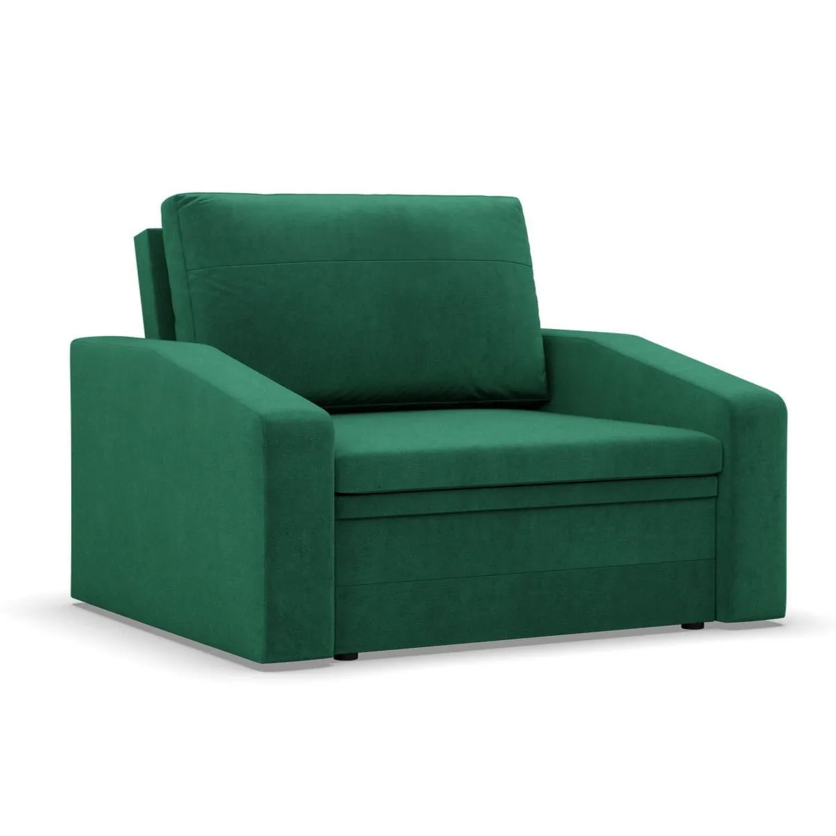 Fotel rozkładany, Punto, velvet, 118x87x90 cm, butelkowa zieleń