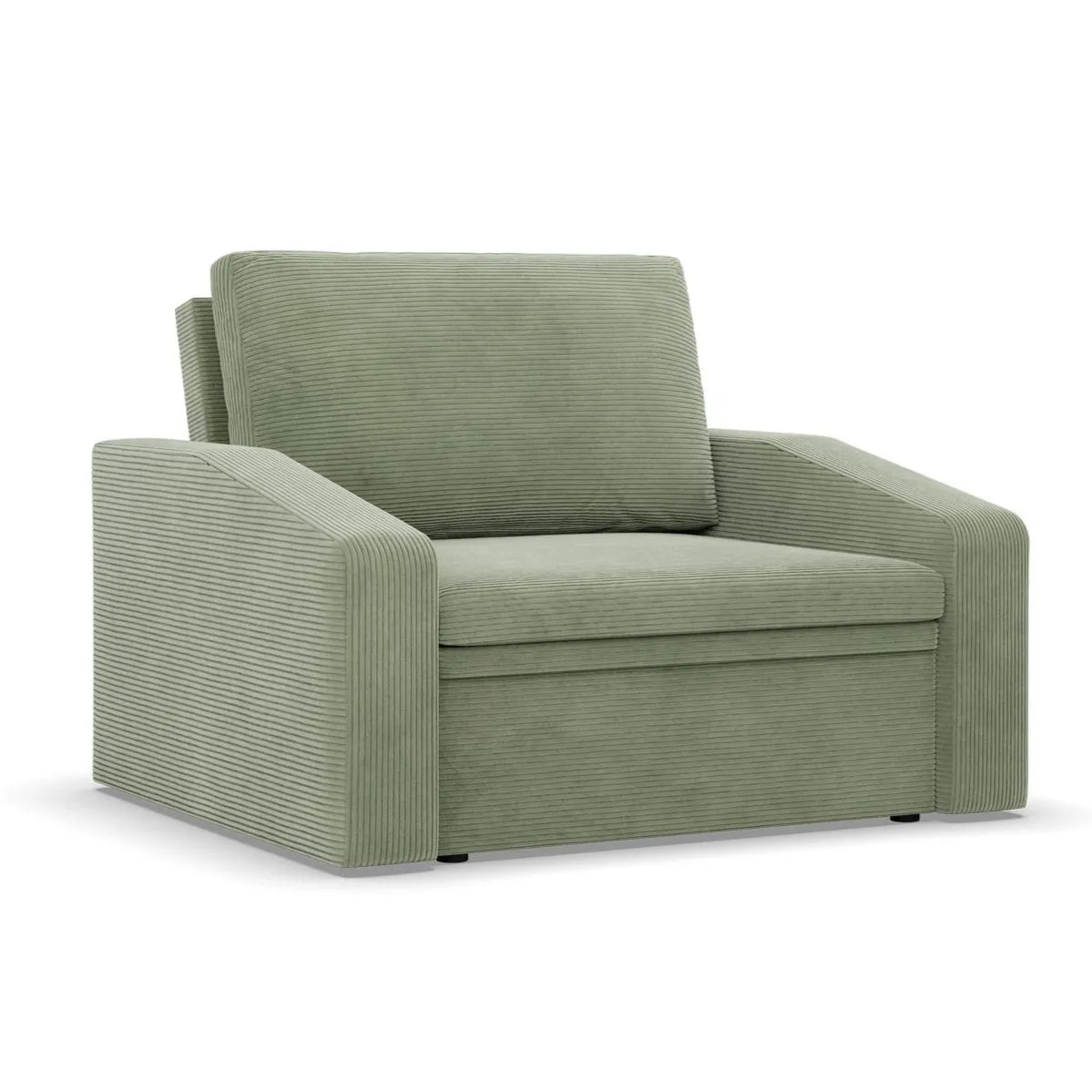 Fotel rozkładany, Punto, sztruks, 118x87x90 cm, oliwkowy