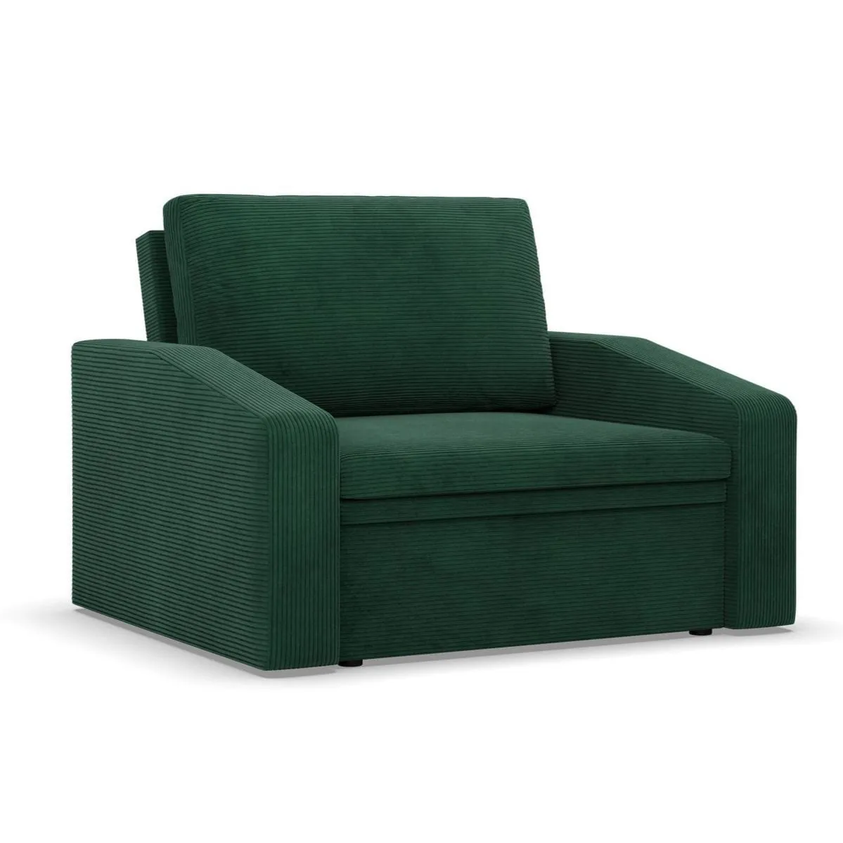 Fotel rozkładany, Punto, sztruks, 118x87x90 cm, butelkowa zieleń