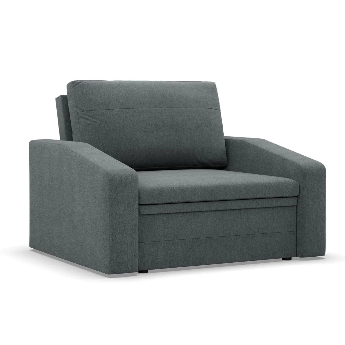 Fotel rozkładany, Punto, plecionka, 118x87x90 cm, ciemny szary