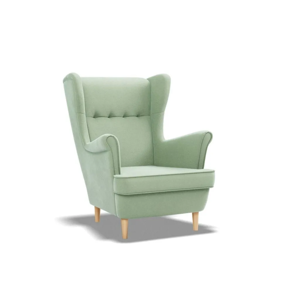 Fotel skandynawski, Myso Mini dla dzieci, 54x60x73 cm, seledynowy