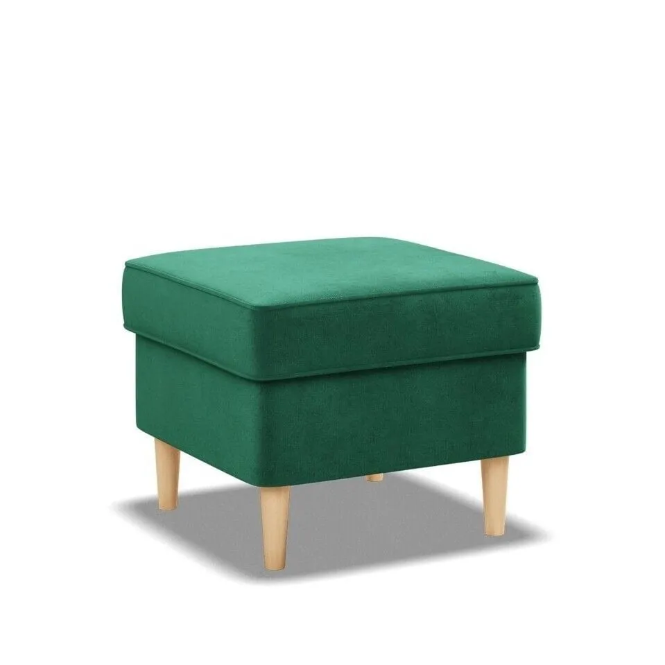 Podnóżek do fotela, Myso, 49x49x40 cm, butelkowa zieleń