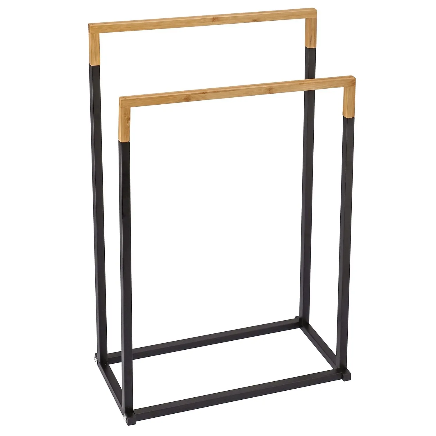 Wieszak na ręczniki, stojak łazienkowy, stojący, 45x22x76 cm, czarny