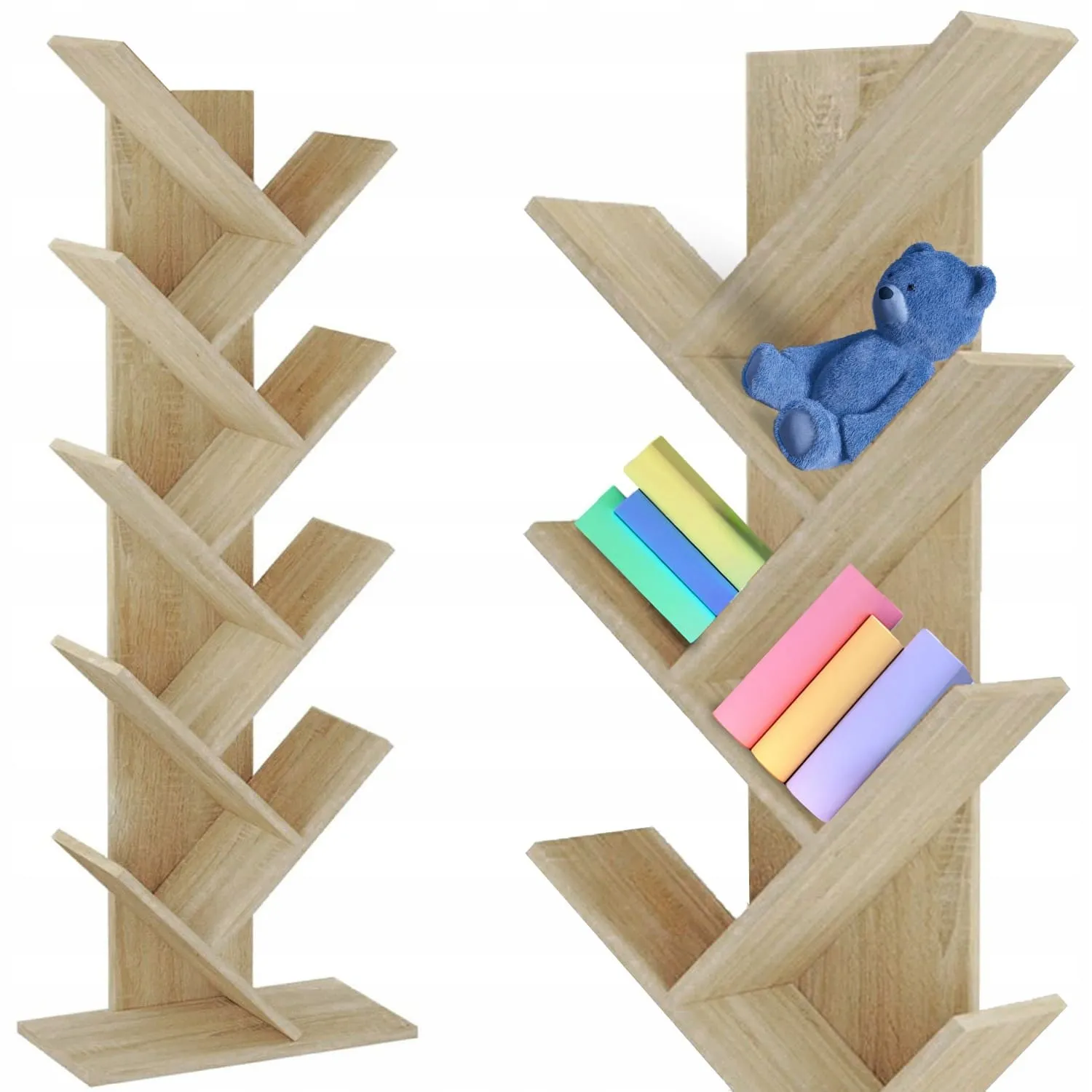 Regał na książki drzewko, 50x24x152 cm, dąb sonoma